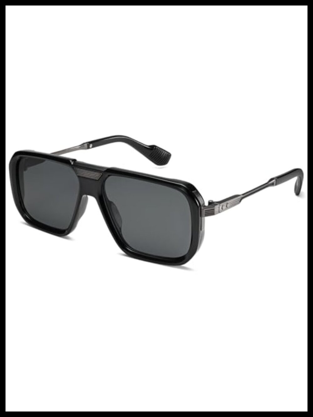 Square Aviator Sunglasses Men Metal Frame Punk Retro UV400 Shades